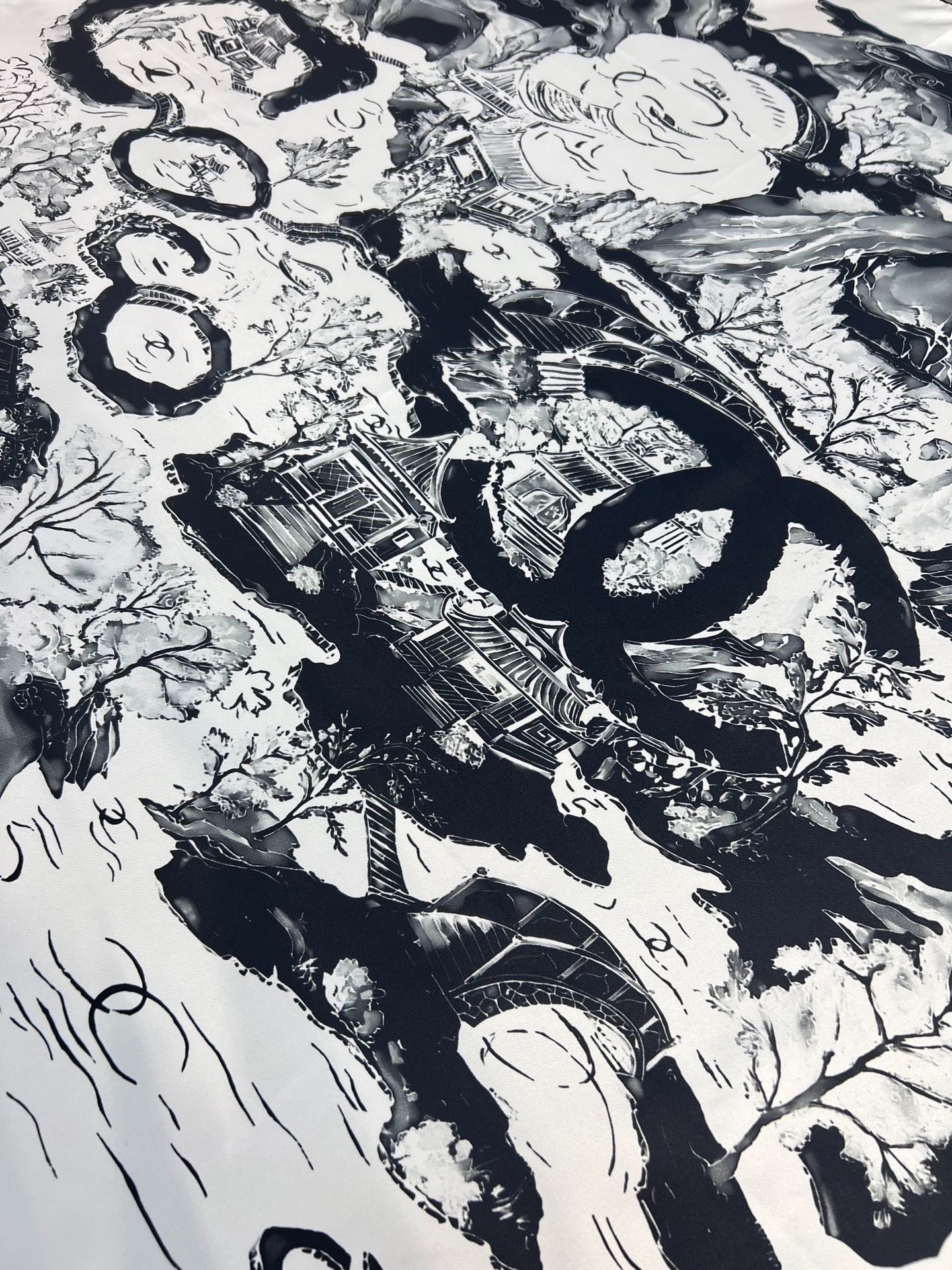 CHANEL 25S SCARF 90 IN SILK 735865 mysite