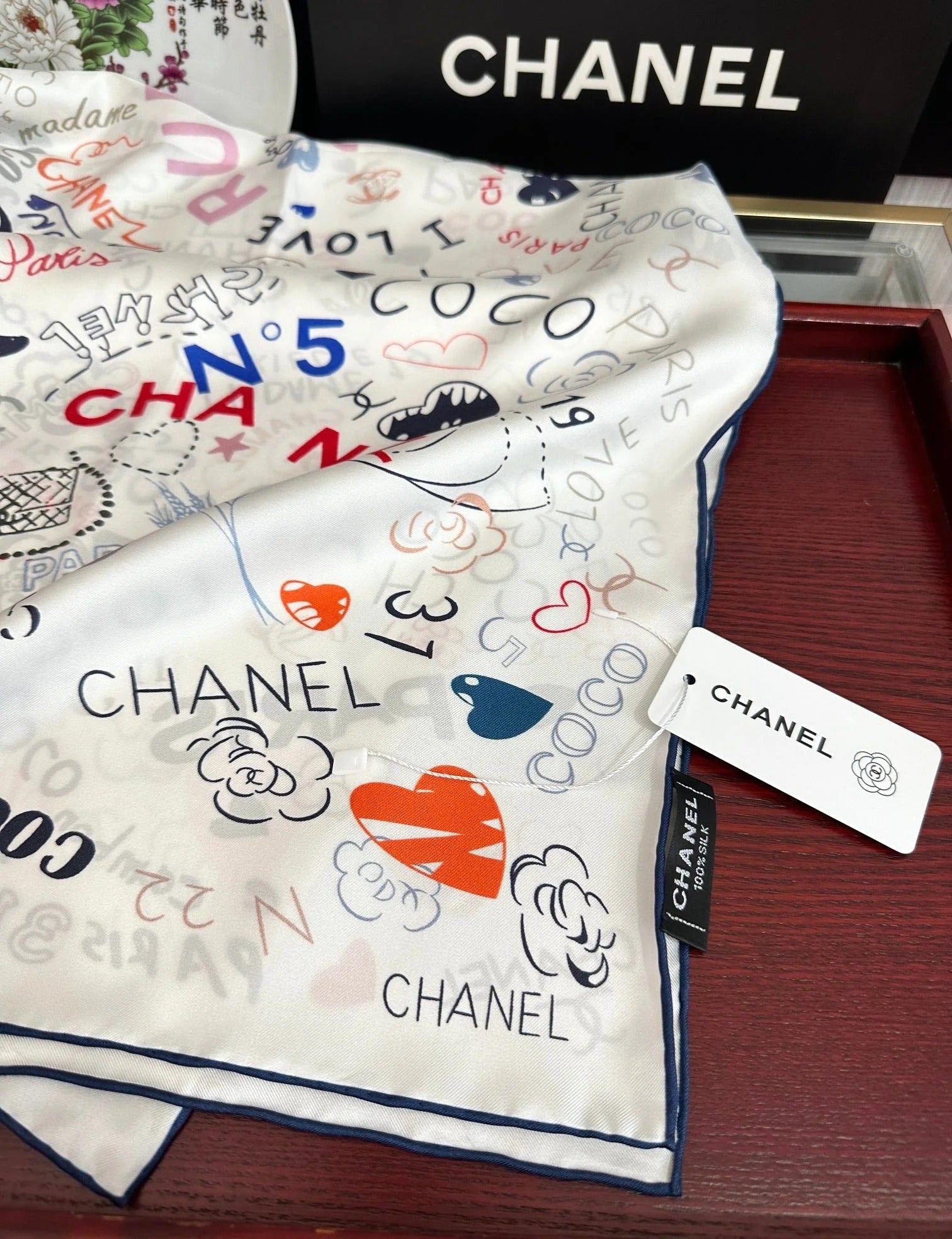 CHANEL 25S SCARF 90 IN SILK 738420 mysite