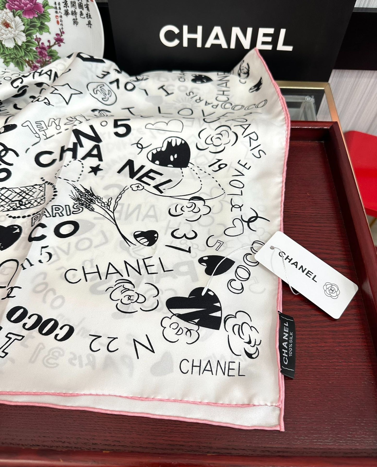 CHANEL 25S SCARF 90 IN SILK 738421 mysite