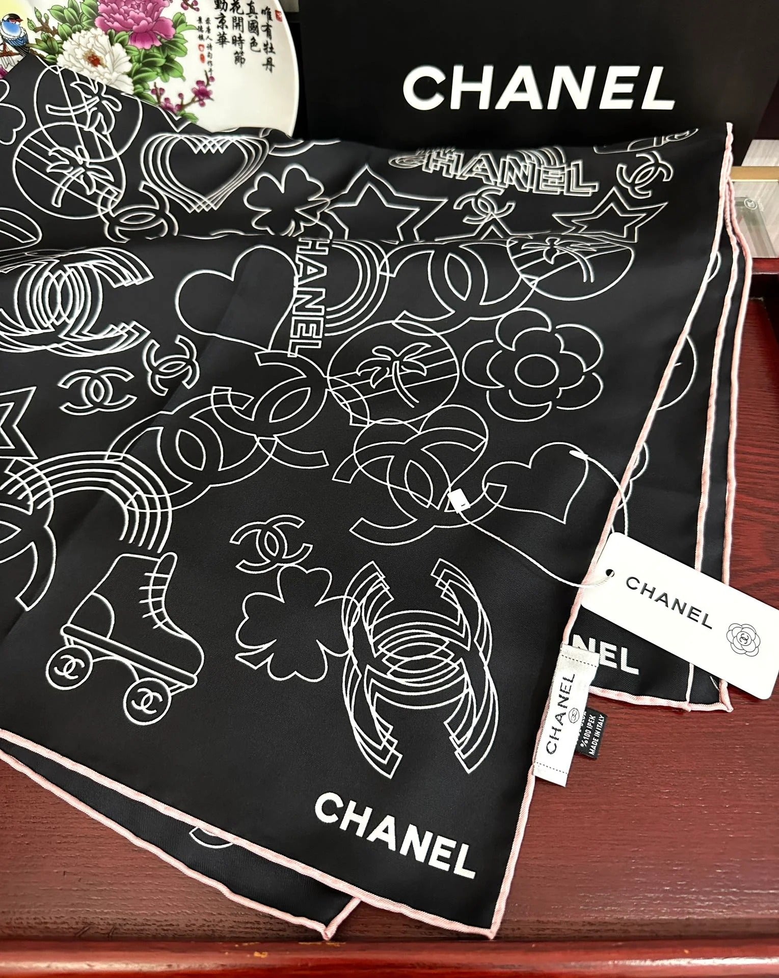 CHANEL 25S SCARF 90 IN SILK 738436 mysite