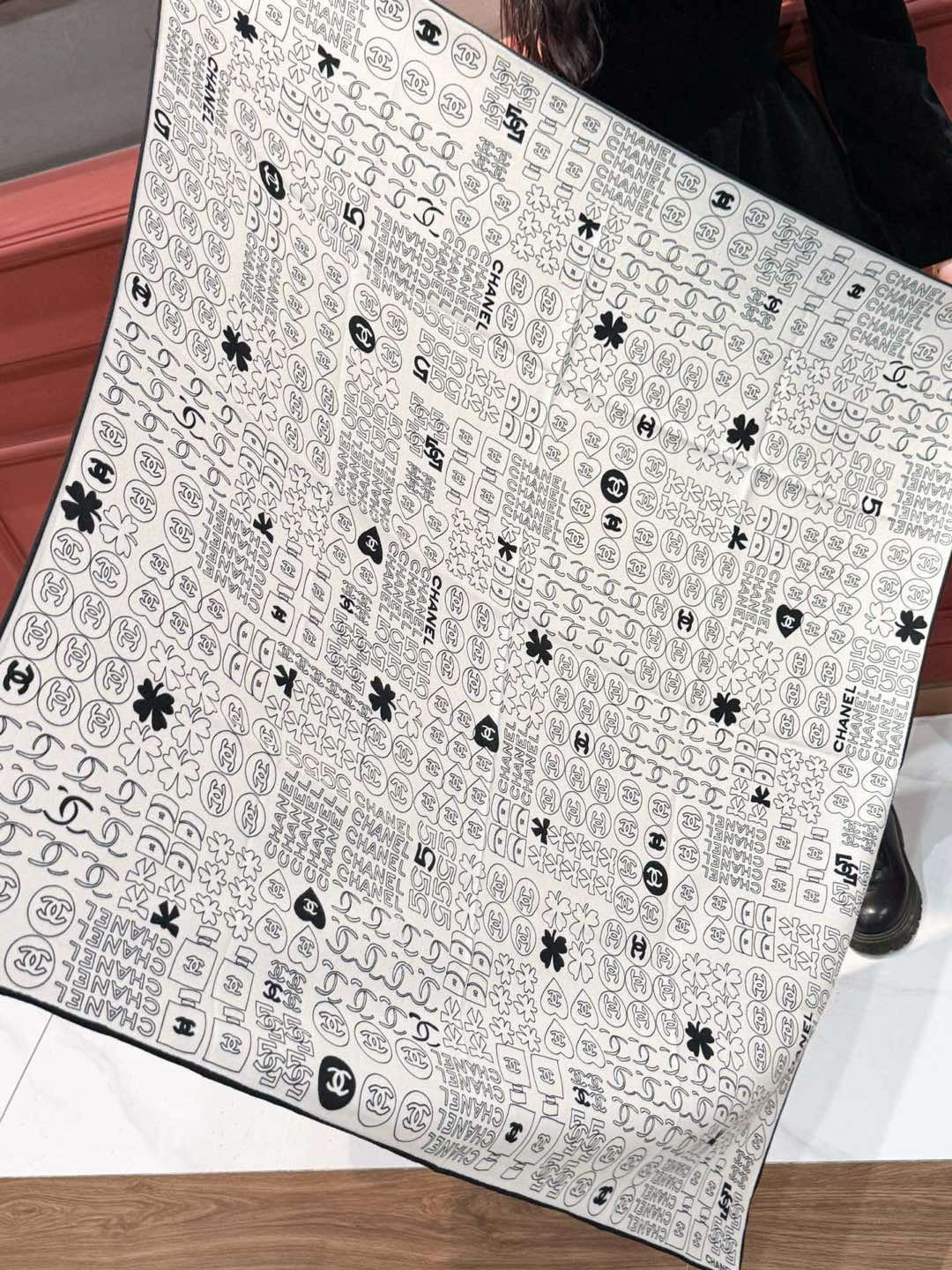 CHANEL 25S SCARF 110 IN CASHMERE SILK 738478 mysite