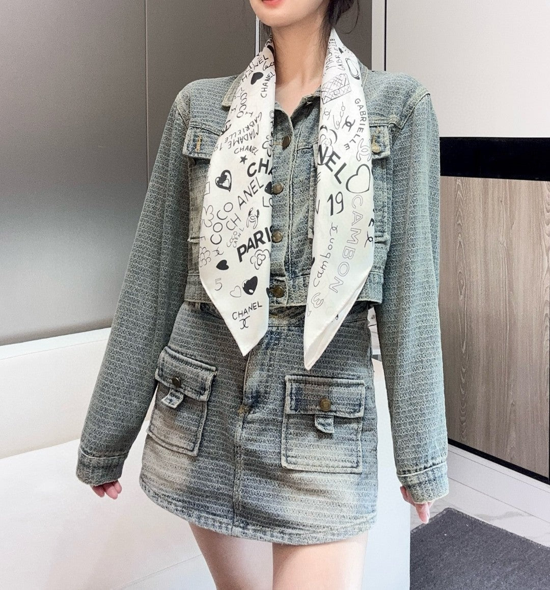 CHANEL 25S SCARF 90 IN SILK 730660 mysite