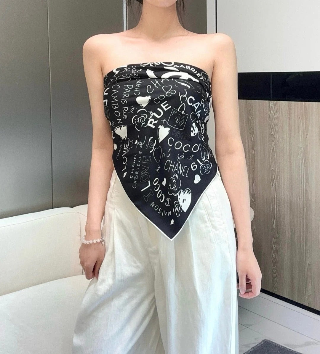 CHANEL 25S SCARF 90 IN SILK 730661 mysite