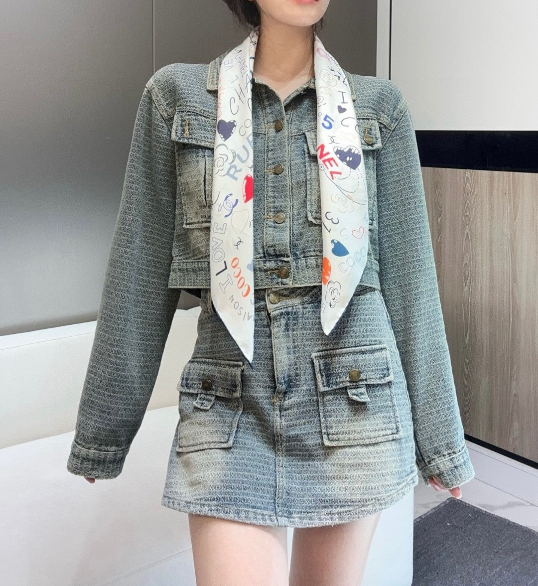 CHANEL 25S SCARF 90 IN SILK 730662 mysite