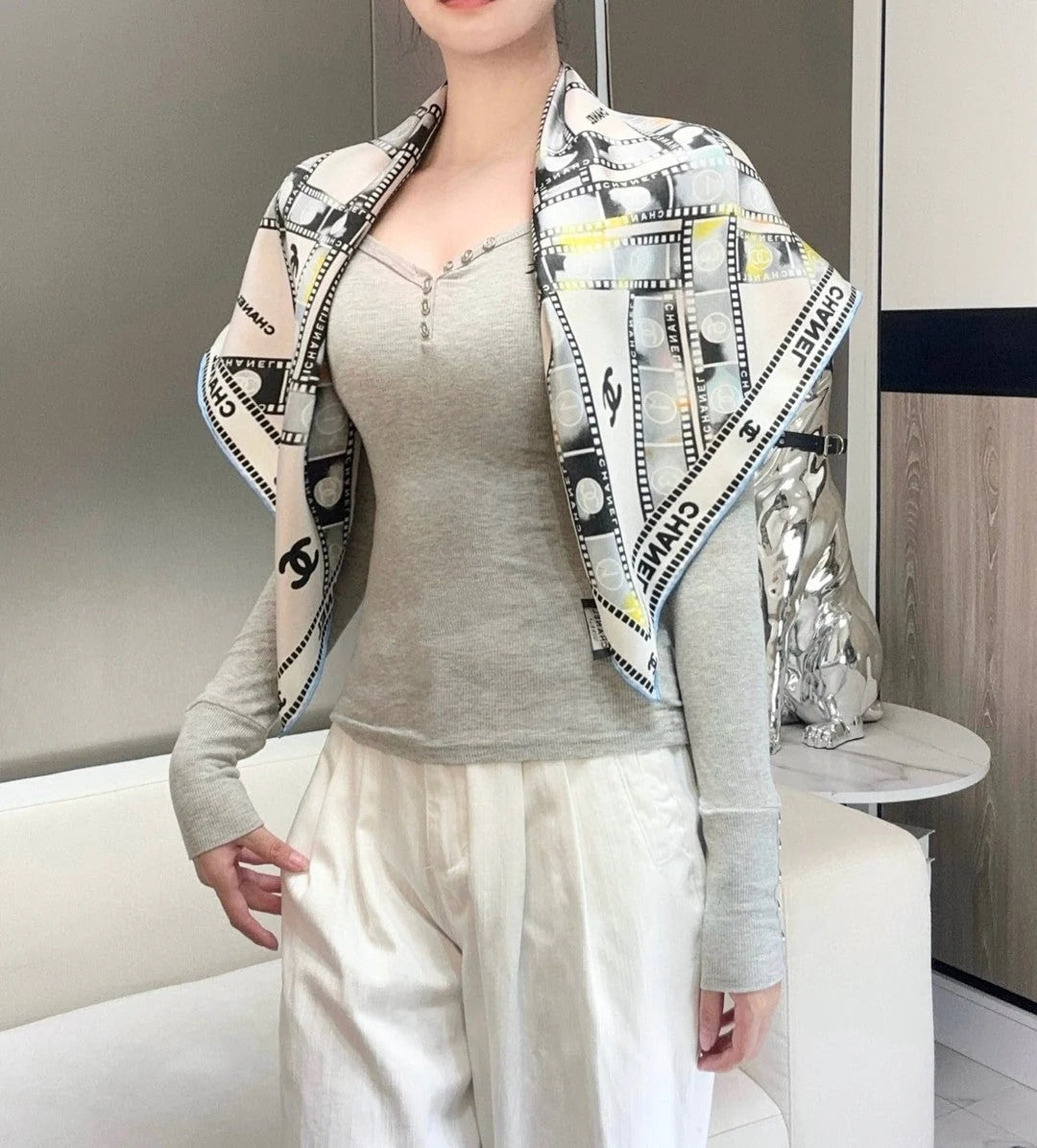 CHANEL 25S SCARF 88 IN SILK 737190 mysite