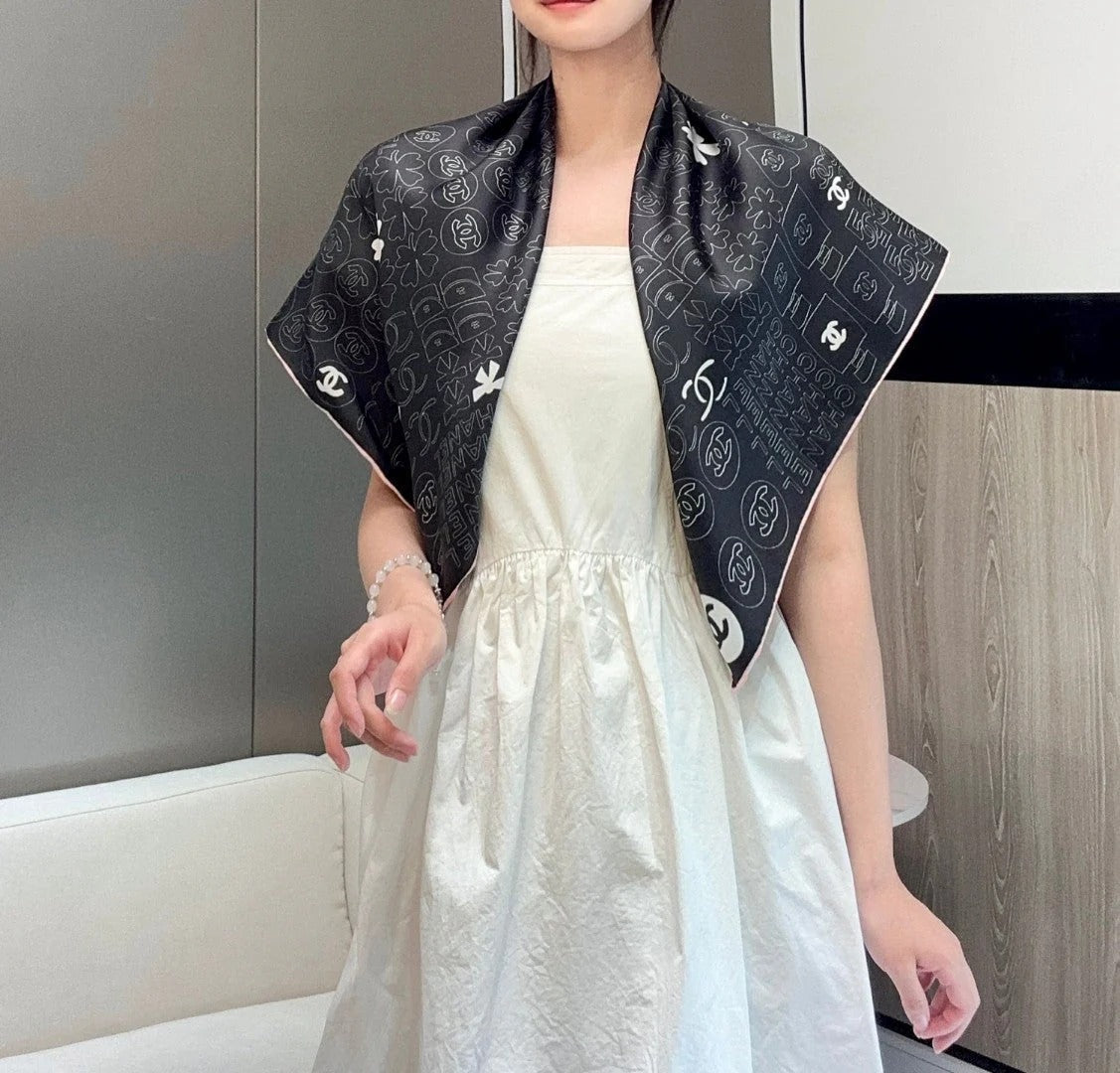 CHANEL 25S SCARF 90 IN SILK 724783 mysite