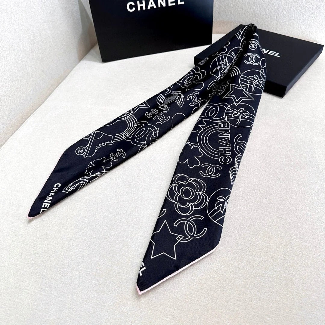 CHANEL 25S SCARF 90 IN TWILL SILK 740295 mysite