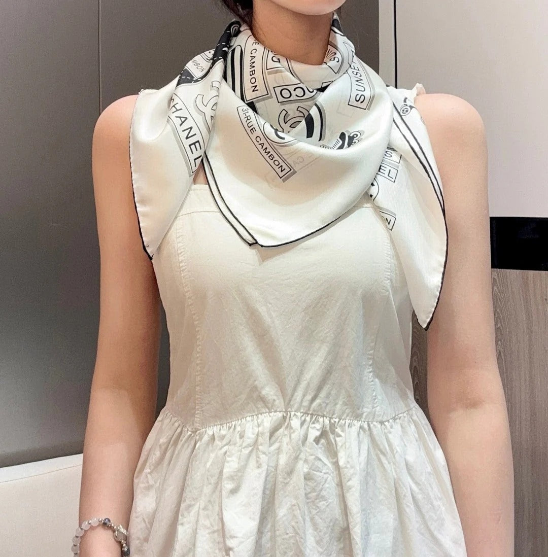 CHANEL 25S SCARF 90 IN SILK 729054 mysite