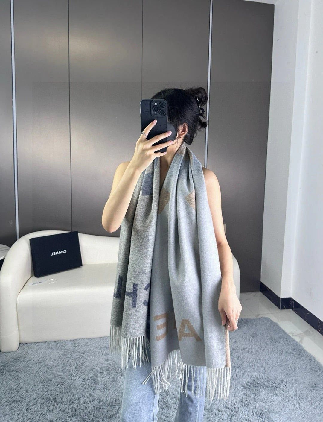CHANEL 25S SCARF 180 IN CASHMERE 724825 mysite