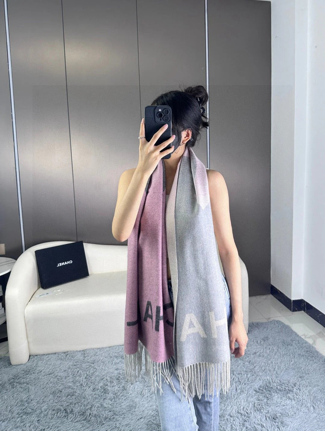 CHANEL 25S SCARF 180 IN CASHMERE 724826 mysite