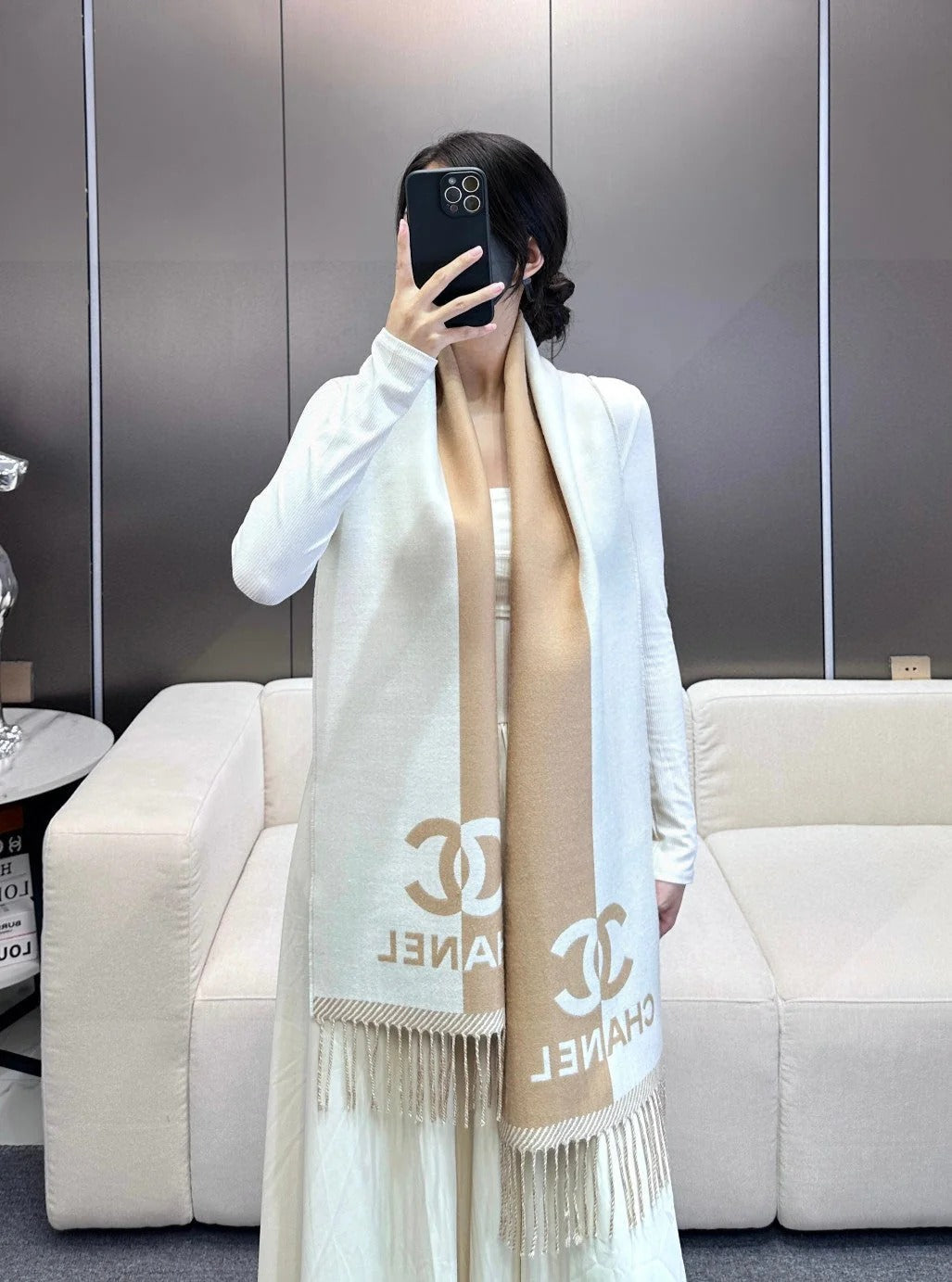 CHANEL 25S SCARF 184 IN MERINO WOOL 727323 mysite