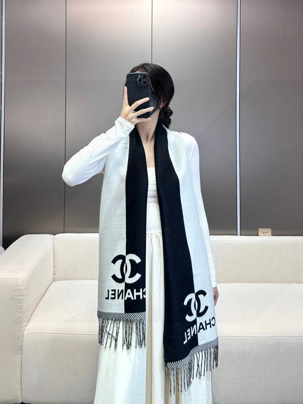 CHANEL 25S SCARF 184 IN MERINO WOOL 727324 mysite