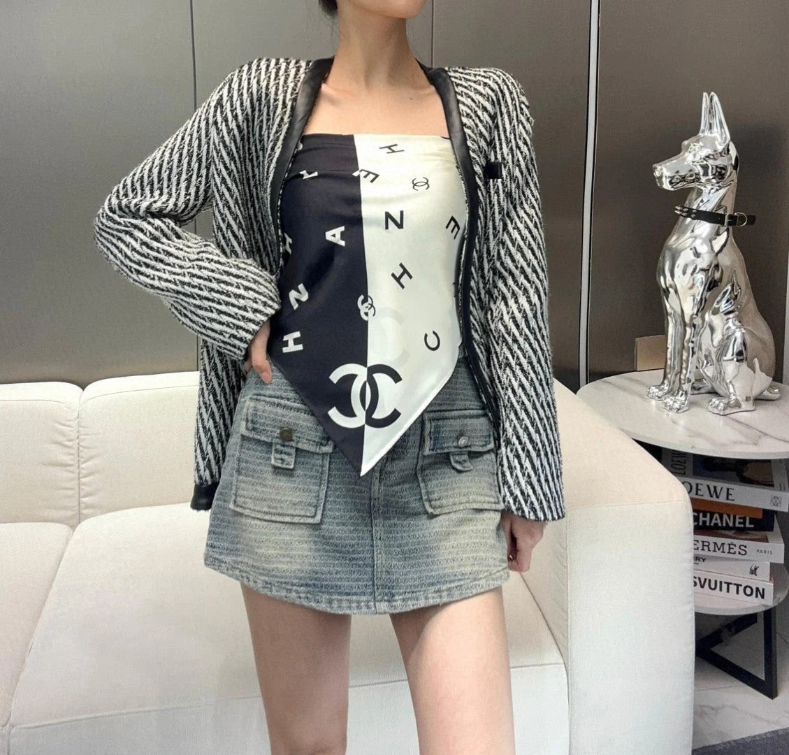 CHANEL 25S SCARF 90 IN SILK 720005 mysite