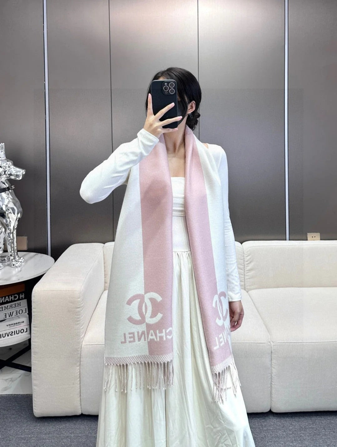 CHANEL 25S SCARF 184 IN MERINO WOOL 727322 mysite