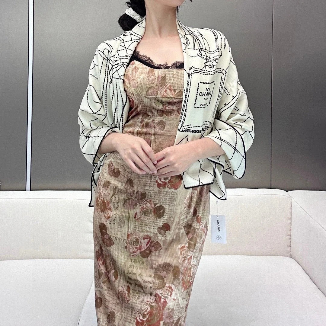 CHANEL 25S SCARF 140 IN CASHMERE SILK 727347 mysite