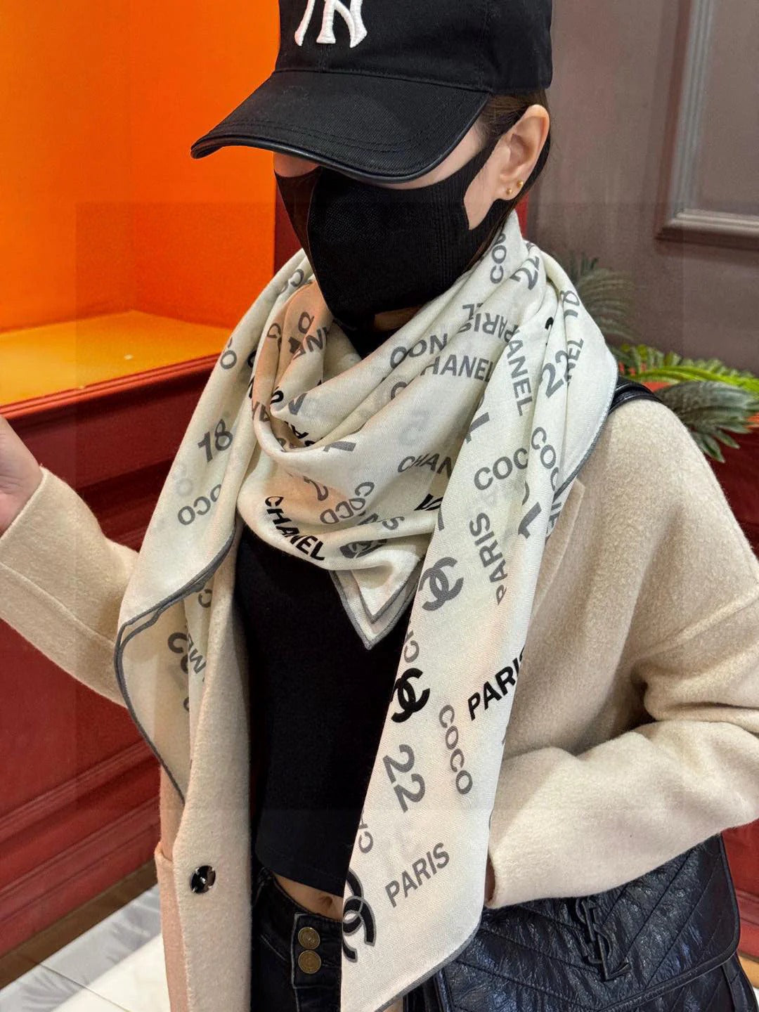 CHANEL 25S SCARF 140 IN CASHMERE SILK 733896 mysite