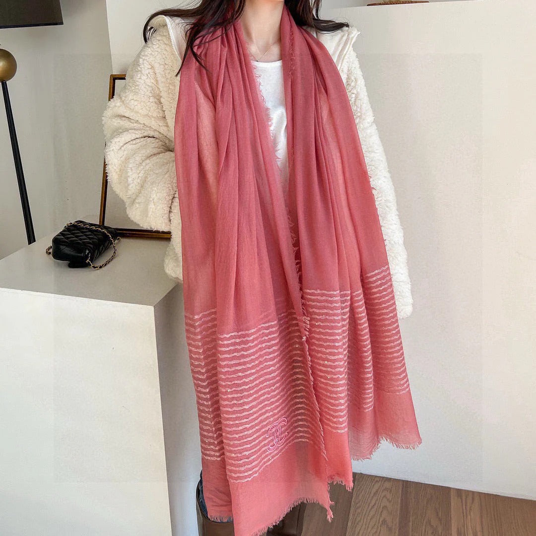 CHANEL 25S SCARF 200 IN CASHMERE VELVET 735756 mysite