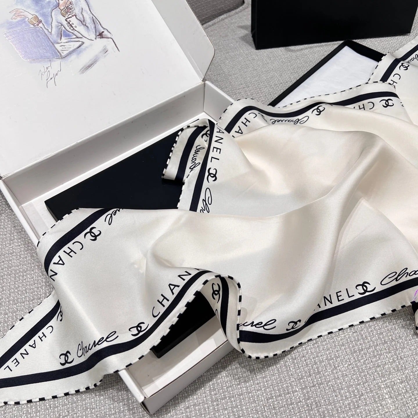 CHANEL 25S SCARF 160 IN SILK 697664 mysite