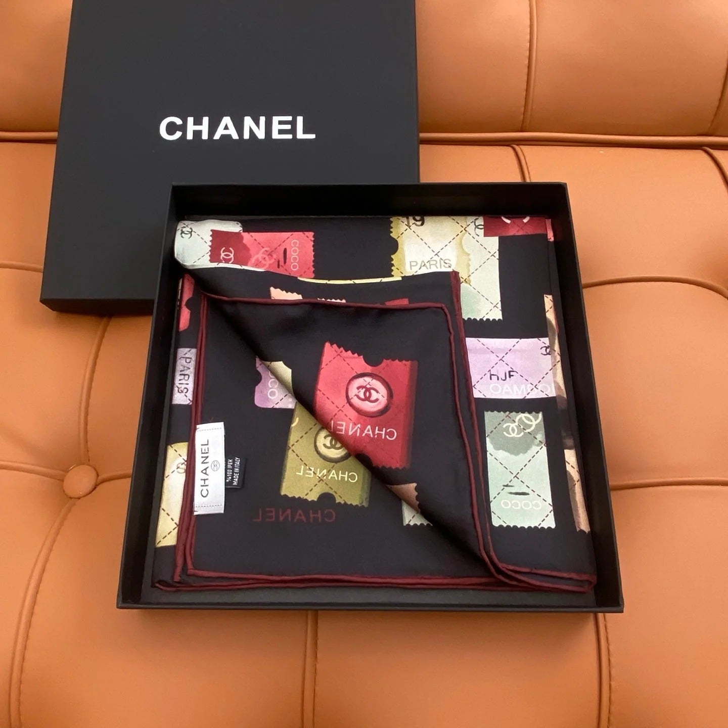 CHANEL 25S SCARF 90 IN SILK 703703 mysite