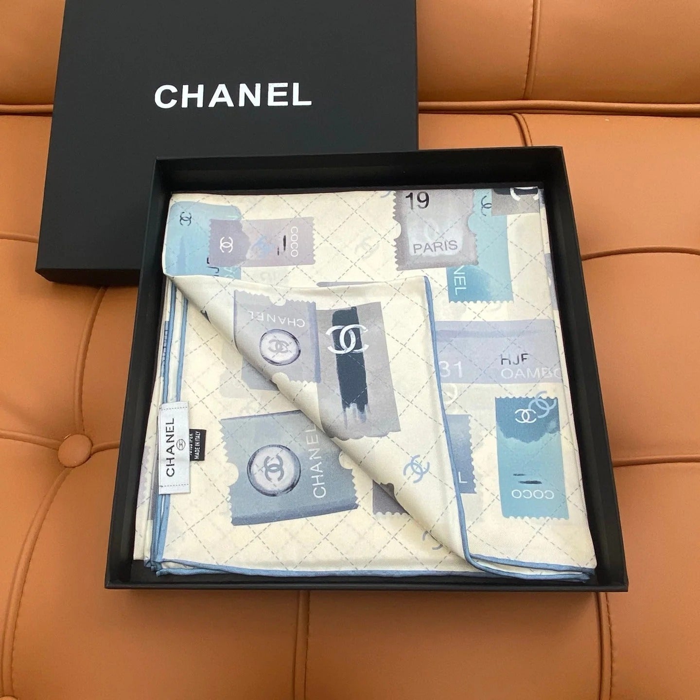 CHANEL 25S SCARF 90 IN SILK 703698 mysite