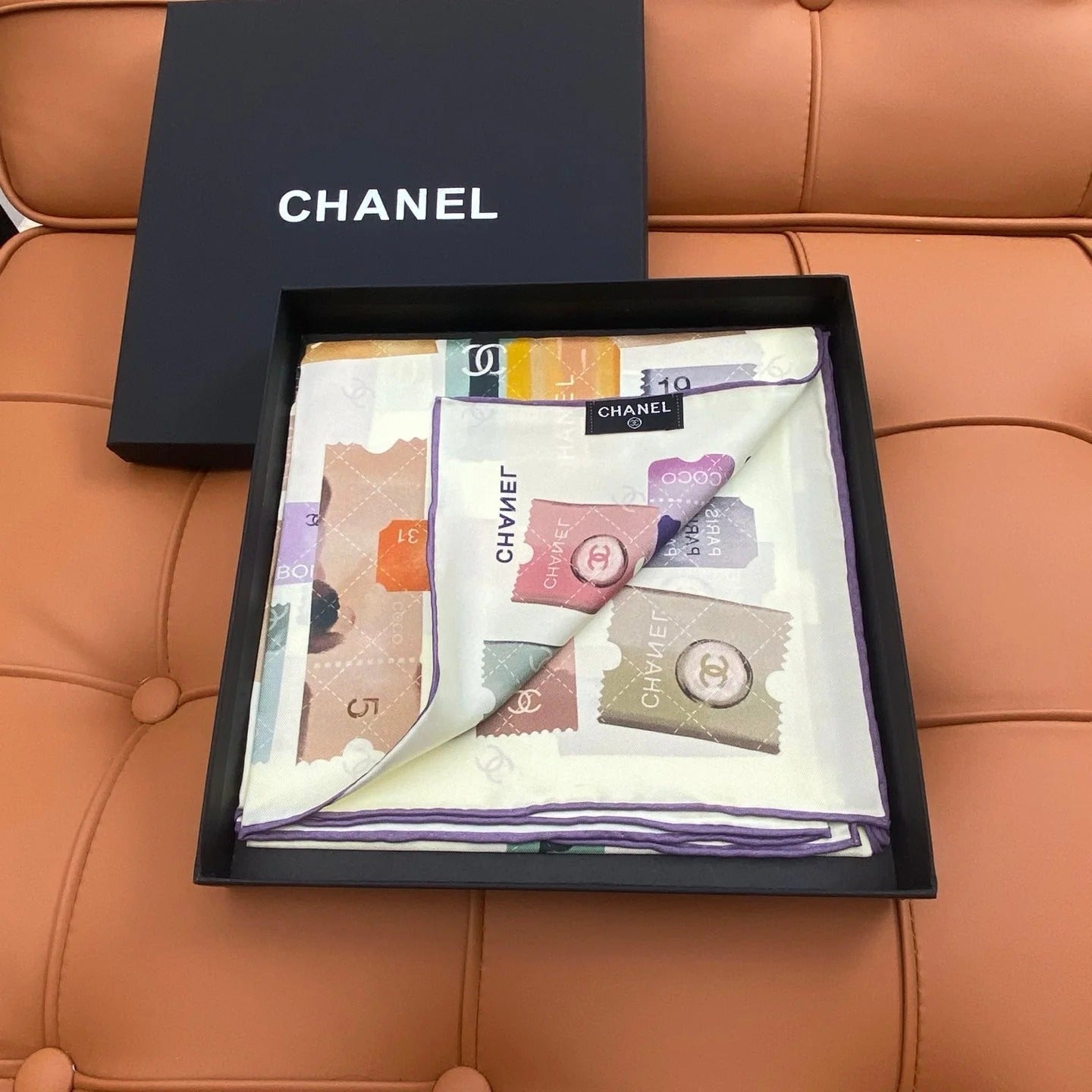 CHANEL 25S SCARF 90 IN SILK 703699 mysite