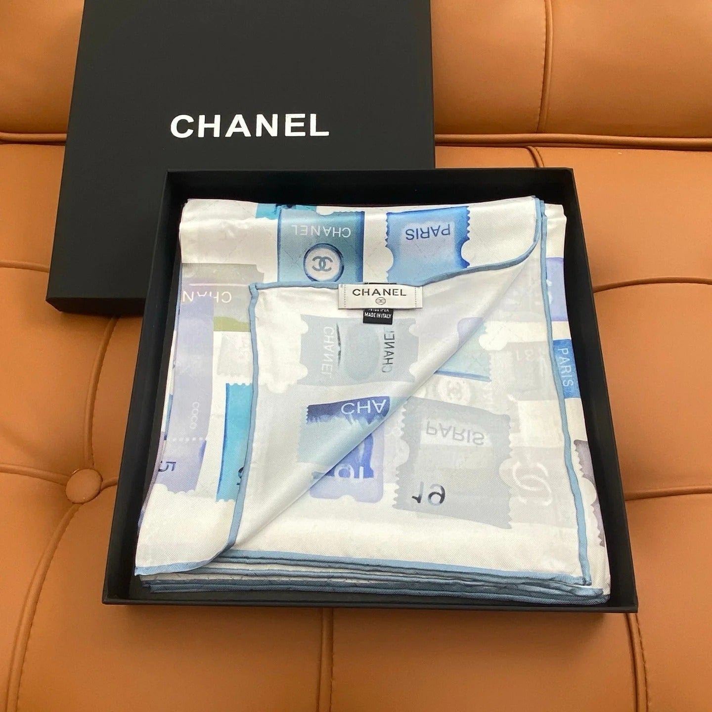 CHANEL 25S SCARF 90 IN SILK 703702 mysite