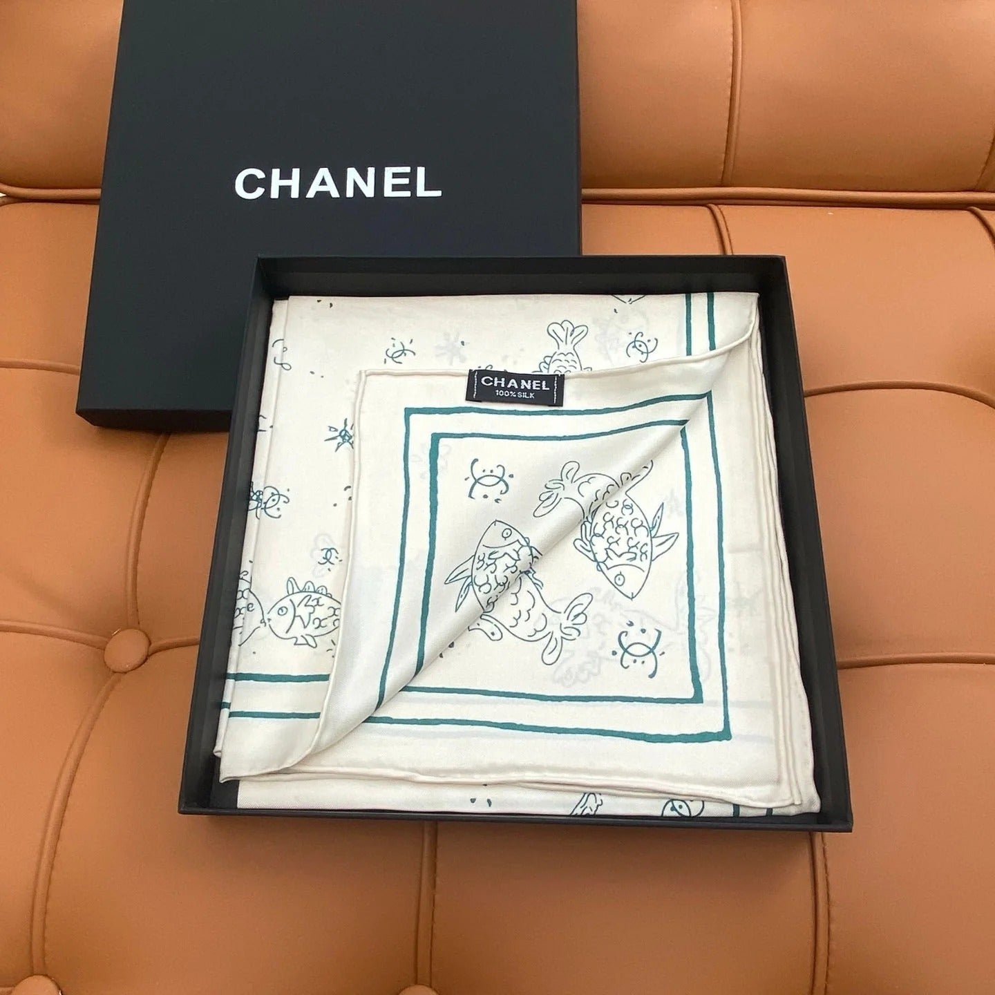 CHANEL 25S SCARF 90 IN SILK 703706 mysite
