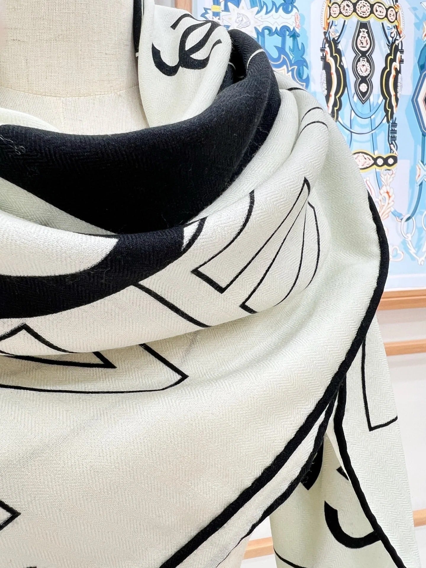 CHANEL 25S SCARF 135 IN CASHMERE SILK 708380 mysite
