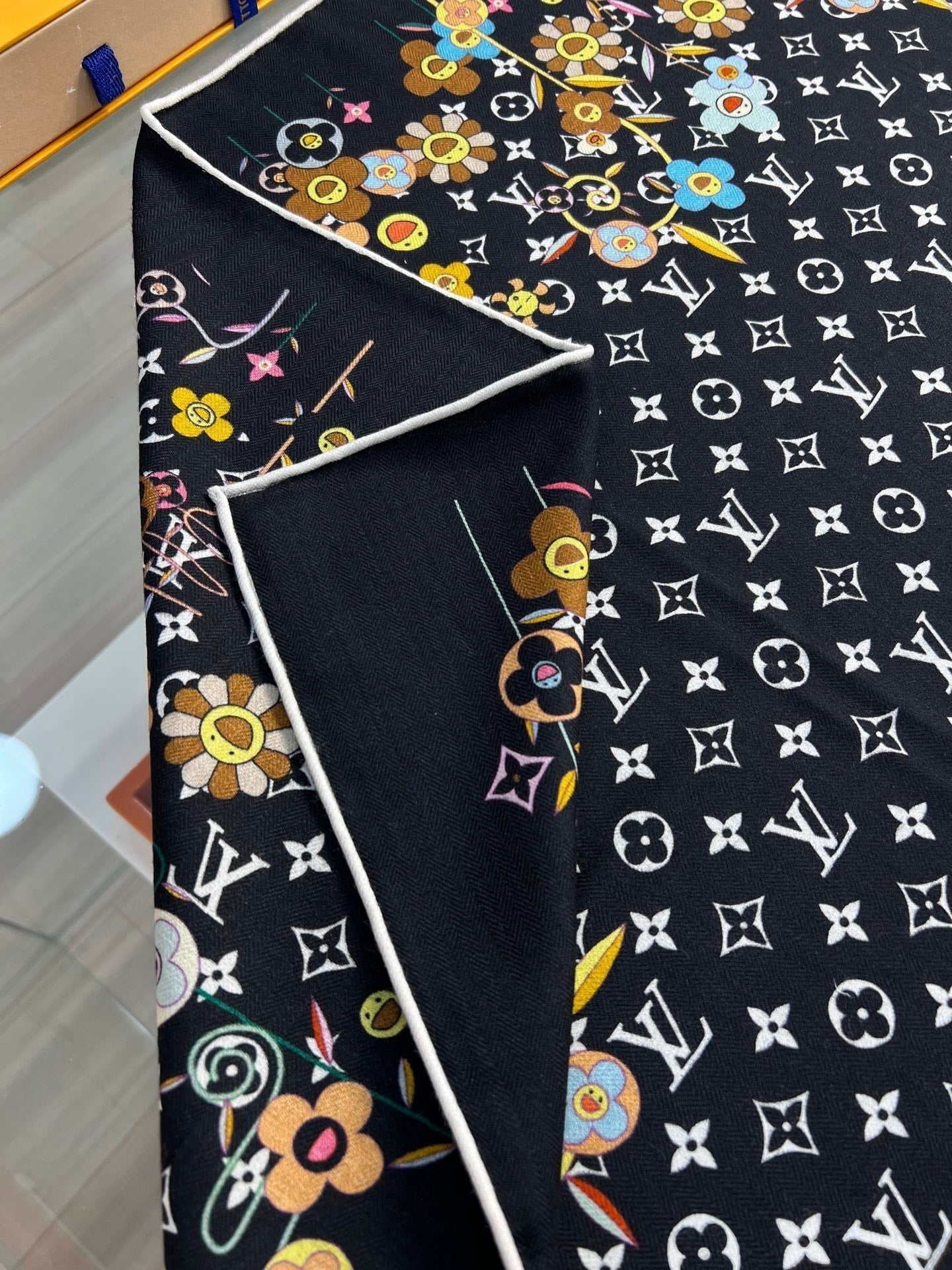 LV SCARF 135 CM IN WOOL MIX SILK 715459 mysite