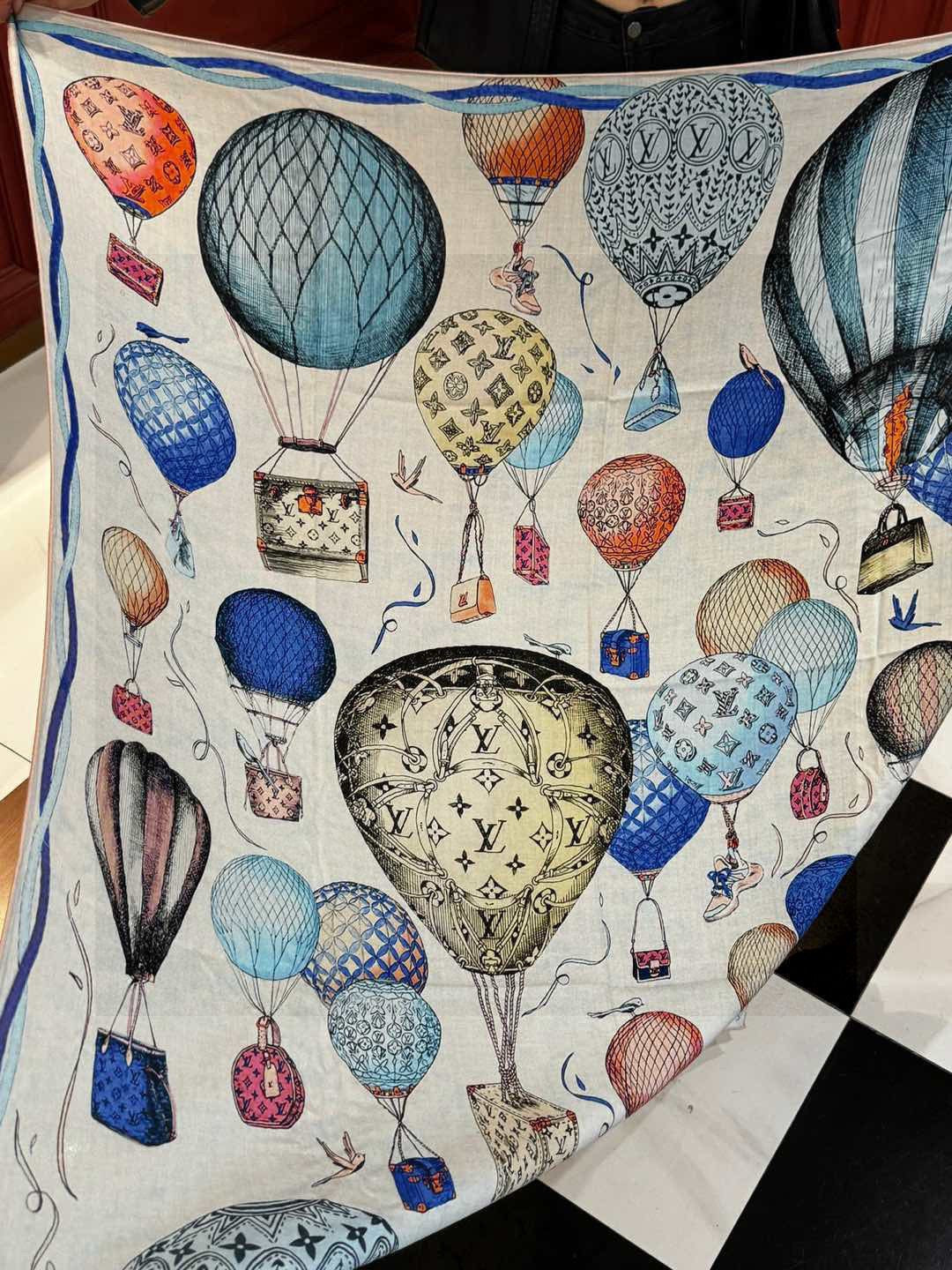 LV SCARF 140 CM IN WOOL MIX SILK 735798 mysite