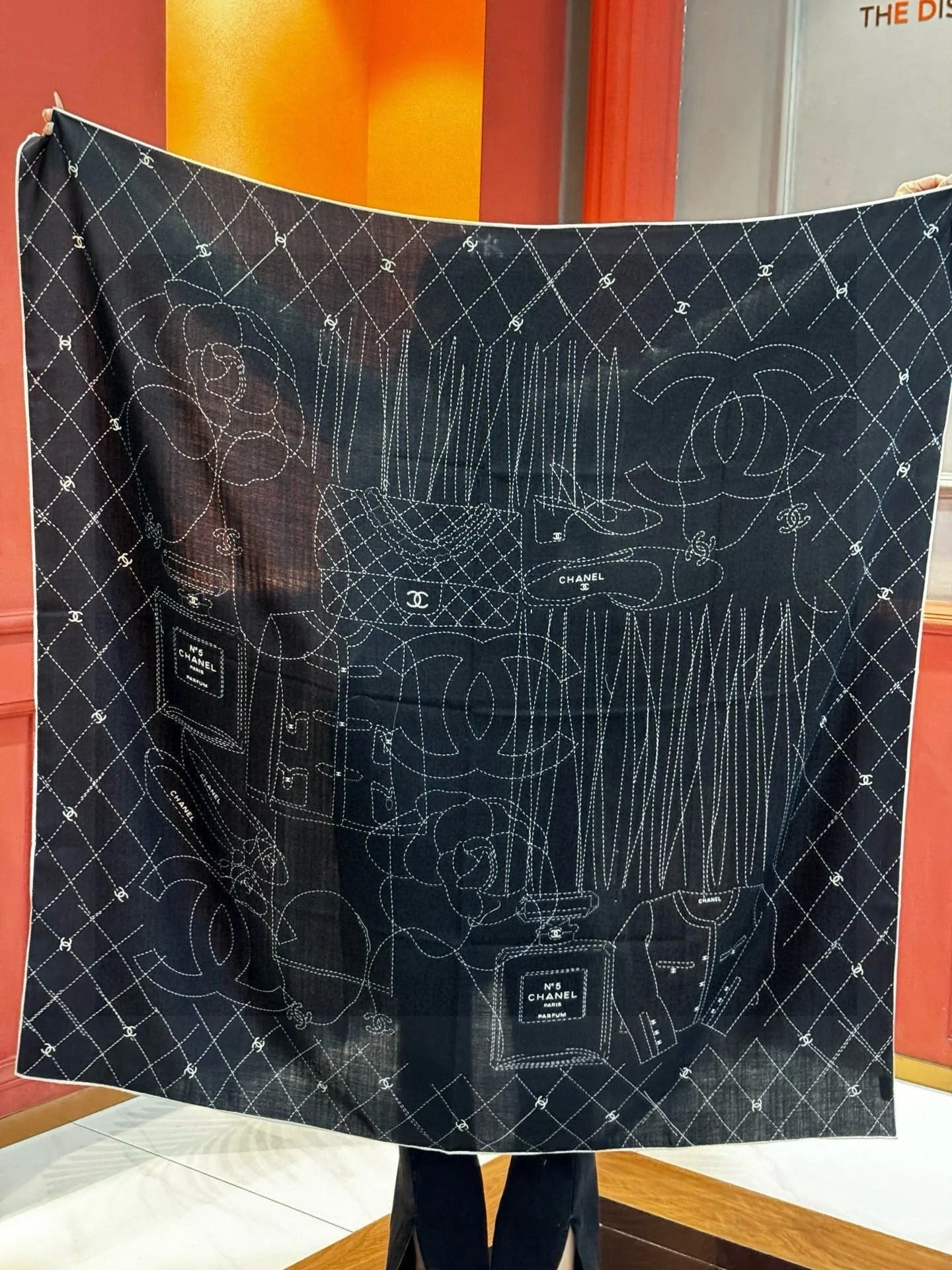 CHANEL 25S SCARF 140 IN SILK 735800 mysite