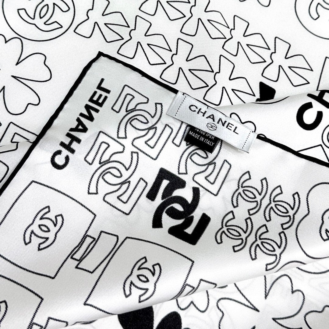 CHANEL 25S SCARF 90 IN SILK 724784 mysite