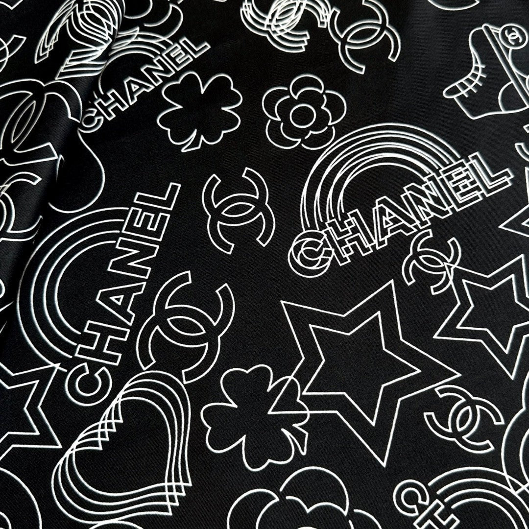 CHANEL 25S SCARF 90 IN TWILL SILK 740295 mysite