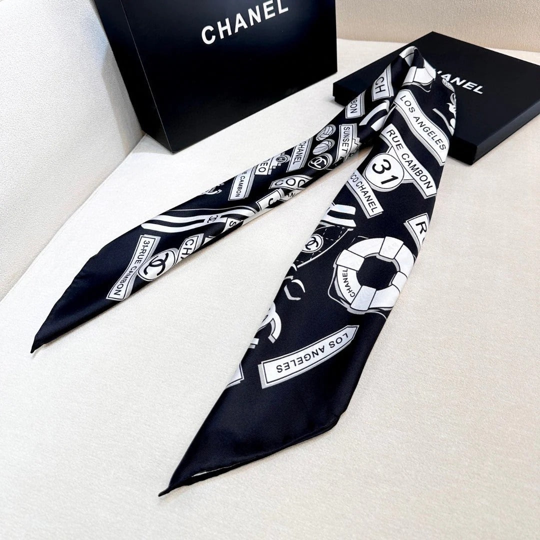 CHANEL 25S SCARF 90 IN SILK 729053 mysite