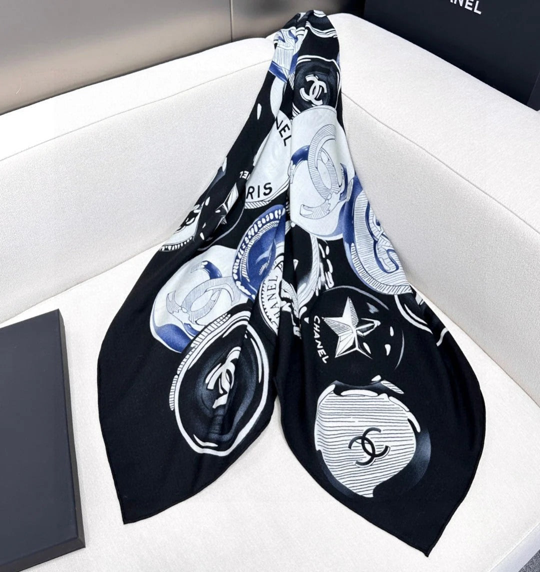 CHANEL 25S SCARF 140 IN CASHMERE SILK 642079 mysite