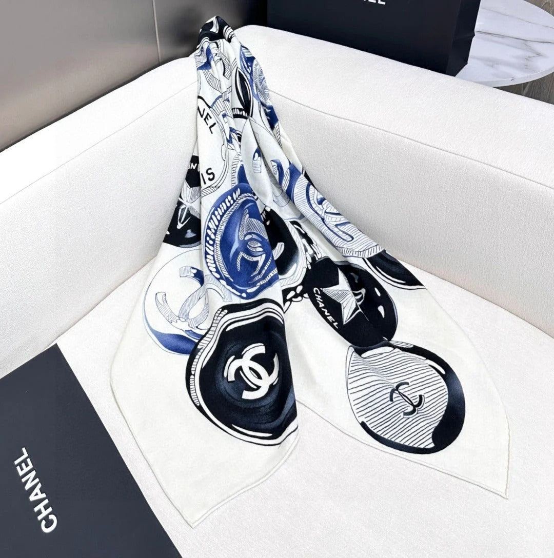 CHANEL 25S SCARF 140 IN CASHMERE SILK 642080 mysite