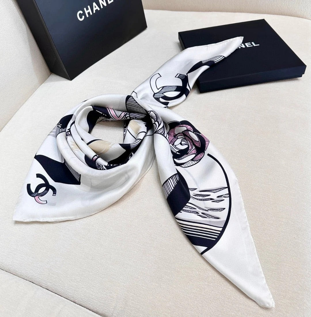 CHANEL 25S SCARF 90 IN SILK 718599 mysite