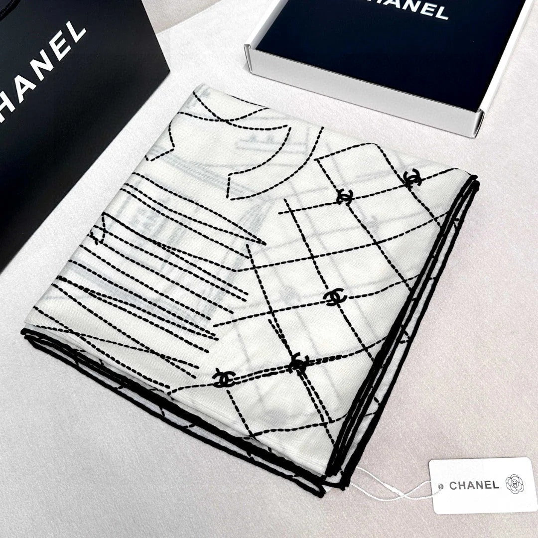 CHANEL 25S SCARF 140 IN CASHMERE SILK 727347 mysite