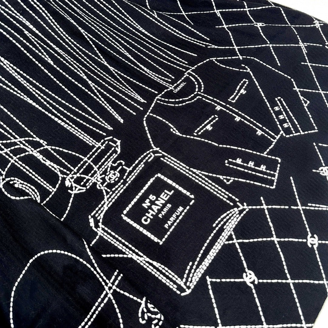 CHANEL 25S SCARF 140 IN CASHMERE SILK 727348 mysite