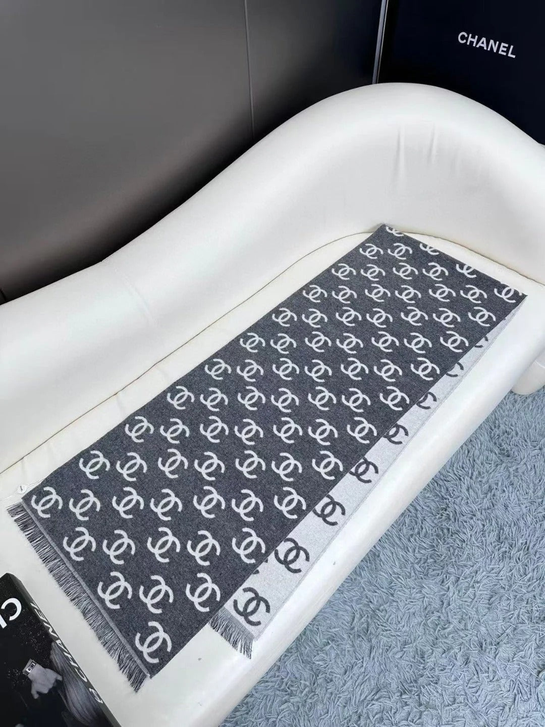 CHANEL 25S SCARF 180 IN CASHMERE WOOL 733941 mysite