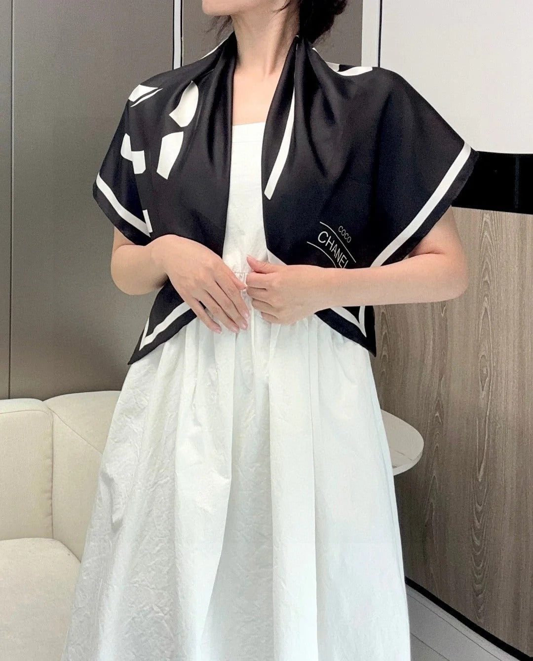 CHANEL 25S SCARF 90 IN SILK 732132 mysite