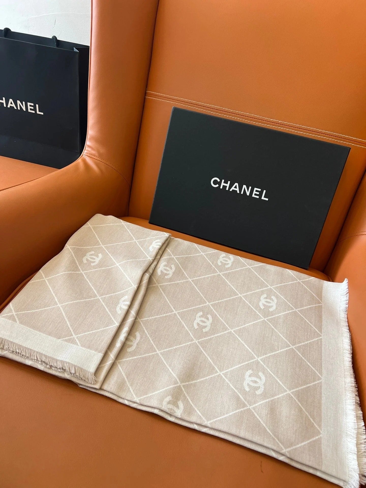 CHANEL 25S SCARF 140 IN WOOL SILK 700809 mysite