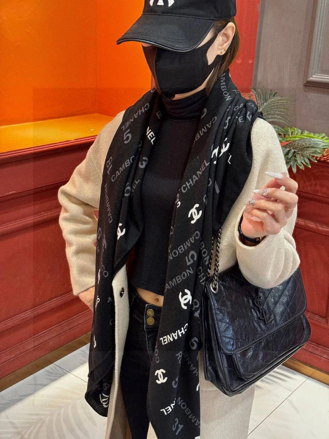 CHANEL 25S SCARF 140 IN CASHMERE SILK 733897 mysite