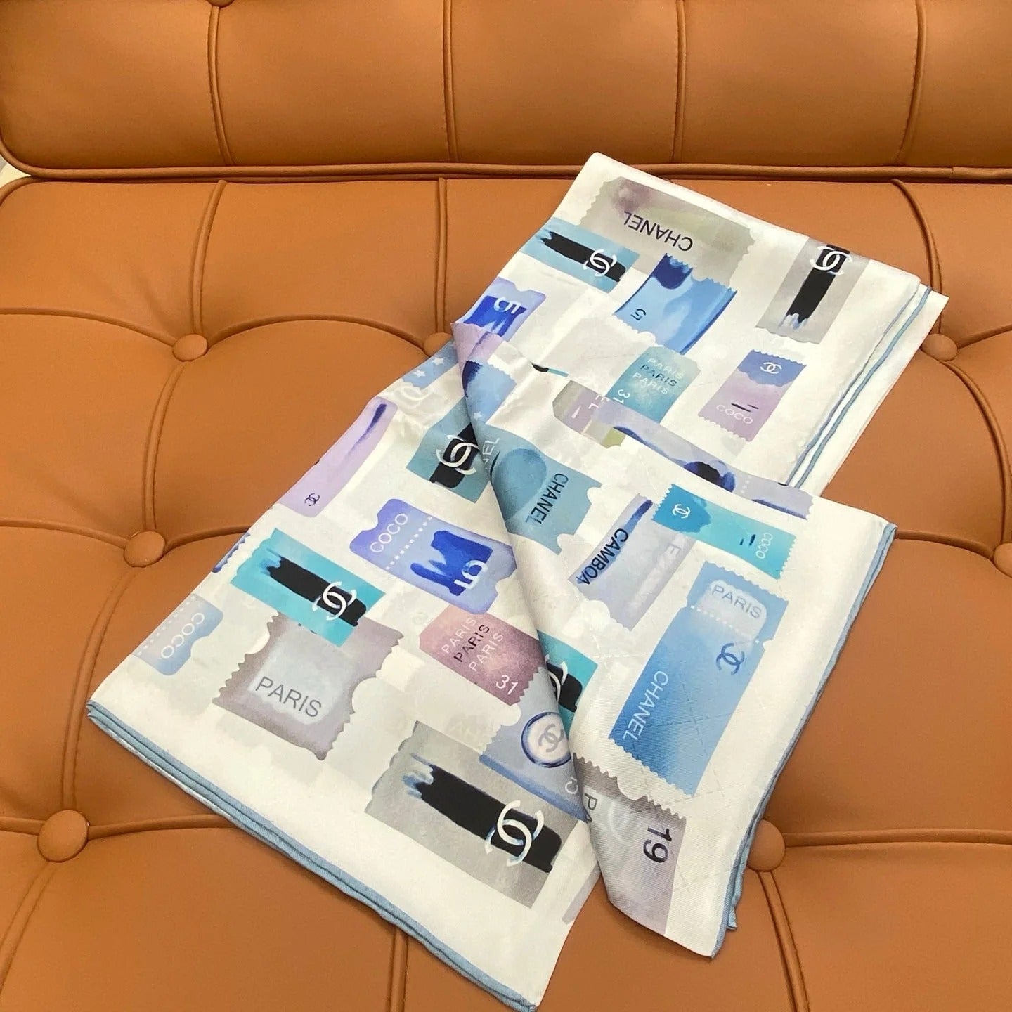 CHANEL 25S SCARF 90 IN SILK 703702 mysite