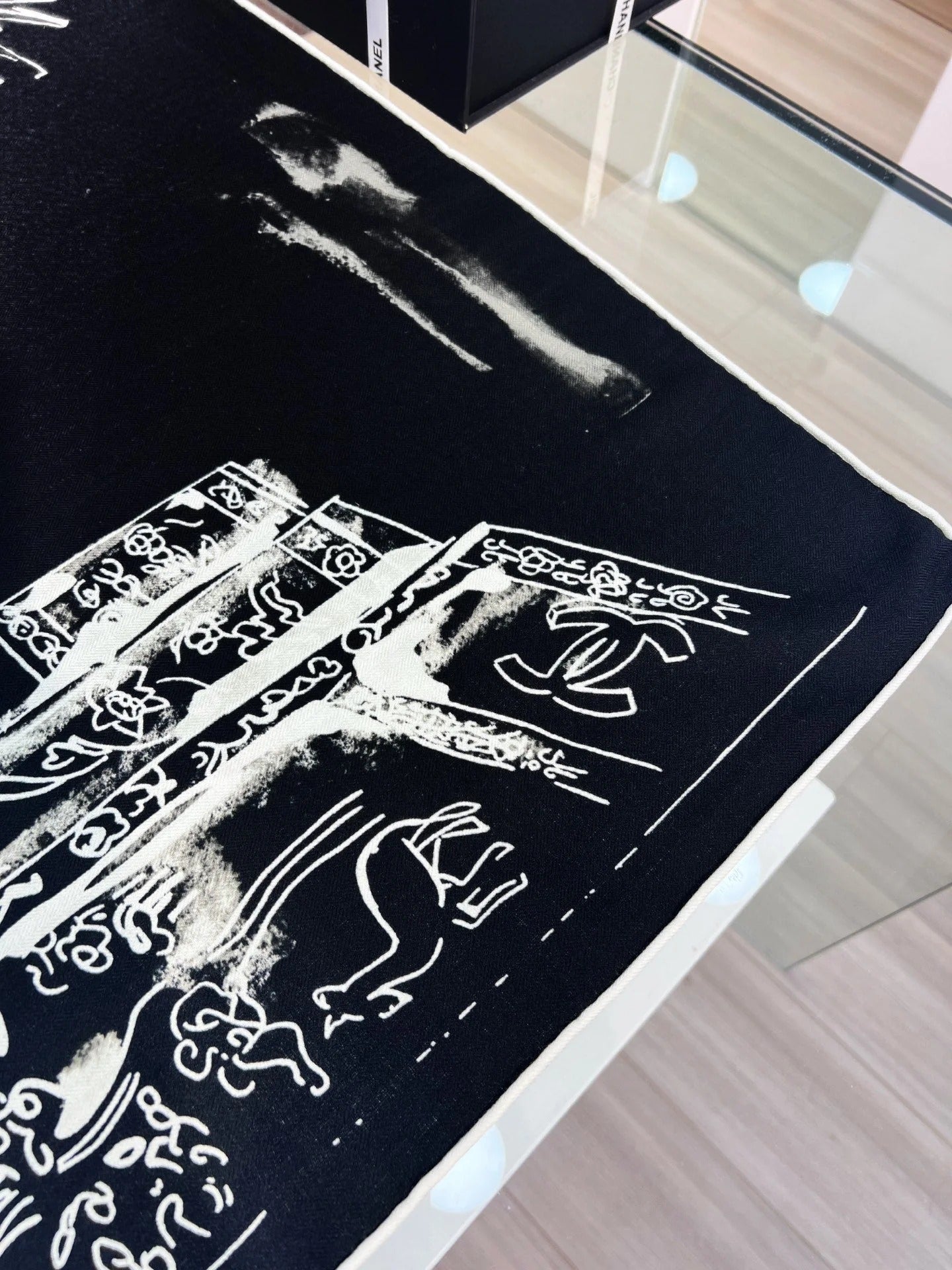 CHANEL 25S SCARF 135 IN CASHMERE SILK 737229 mysite