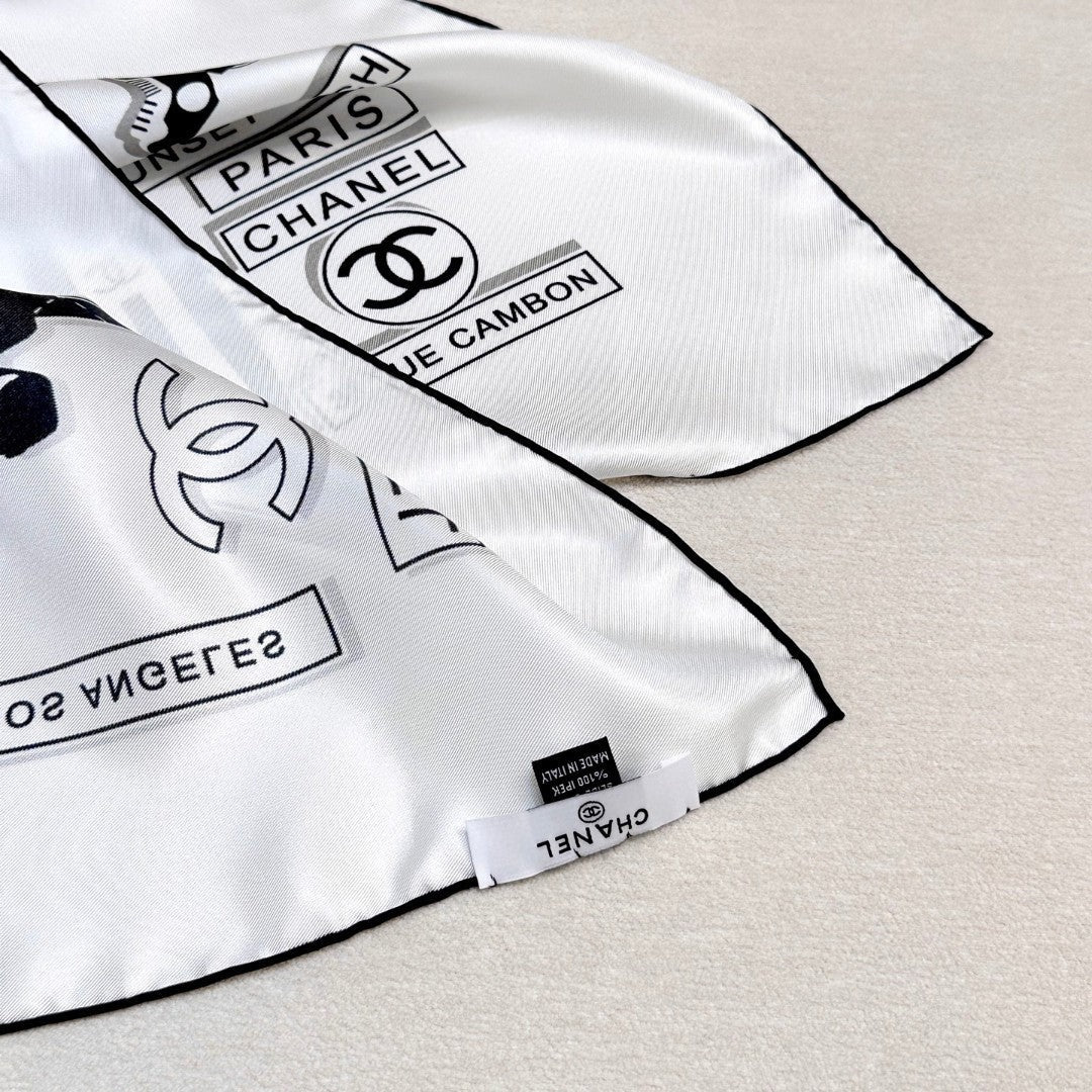 CHANEL 25S SCARF 90 IN SILK 729054 mysite