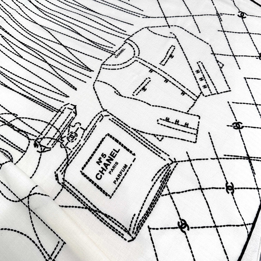 CHANEL 25S SCARF 140 IN CASHMERE SILK 727347 mysite