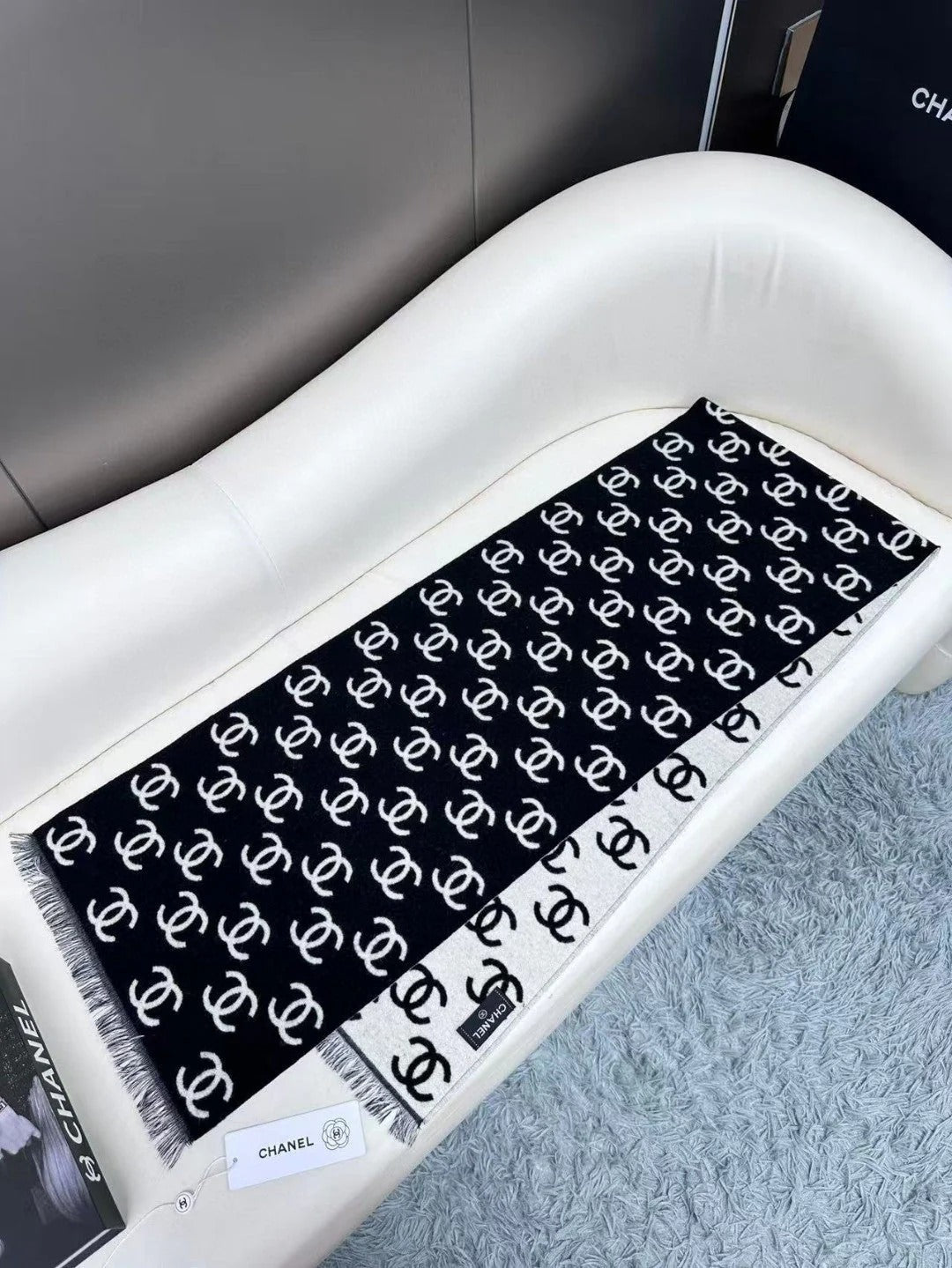 CHANEL 25S SCARF 180 IN CASHMERE WOOL 733942 mysite