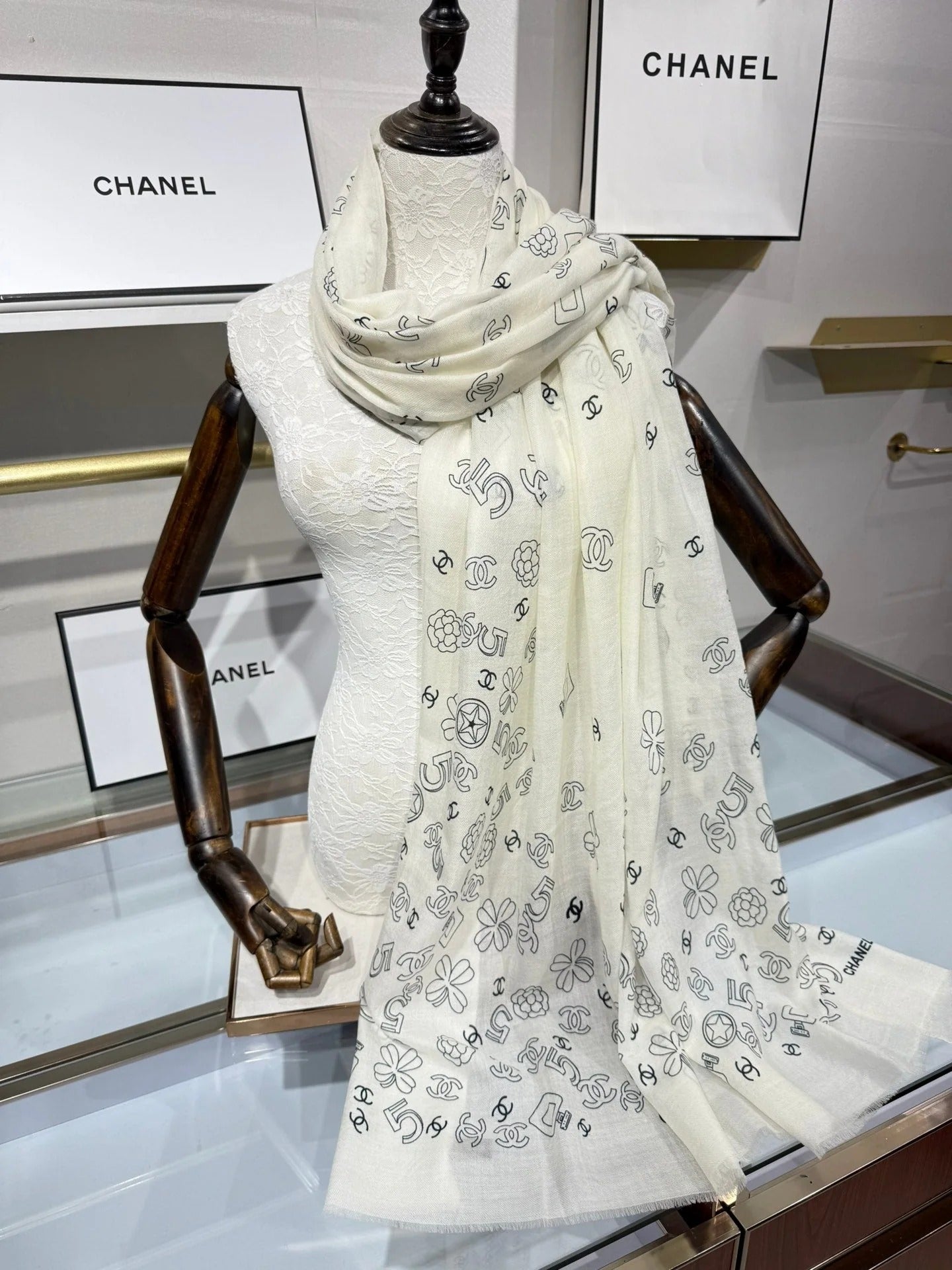 CHANEL 25S SCARF 200 IN CASHMERE 706596 mysite