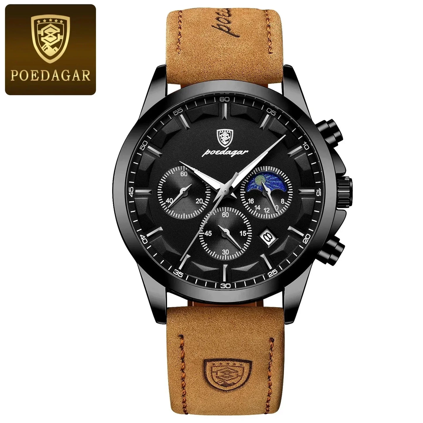 Poedagar ChronoLuxe Sport – Luxury Chronograph Quartz Watchs-1 mysite
